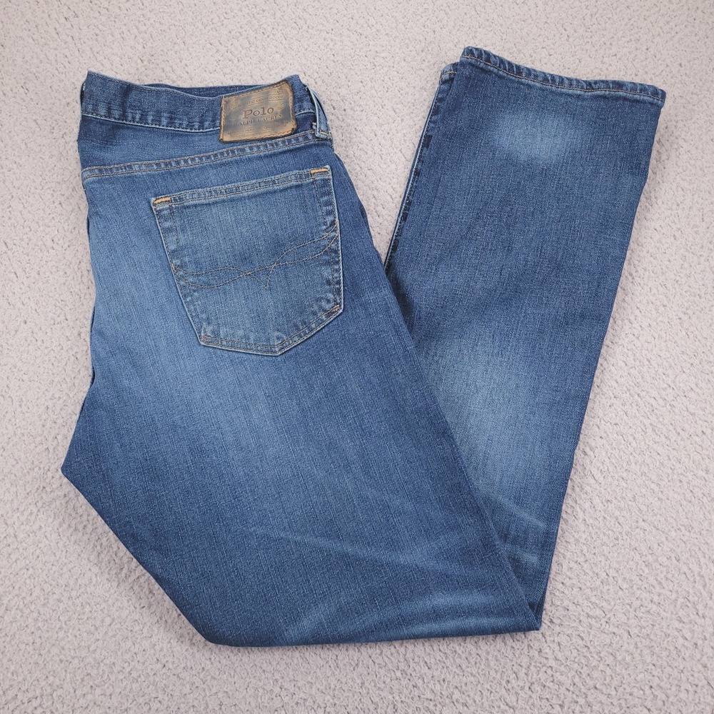 POLO Ralph Lauren Jeans Mens Size 34x30 Varick Slim Straight Medium Wash Denim